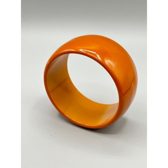 Wide Vintage Bakelite Bracelet Butterscotch Early Collectible Plastic Jewelry - Picture 7 of 9